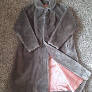 Vintage Rothmoor Faux Fur Coat, Gray, Lined Dress Coat READ Size L with charm